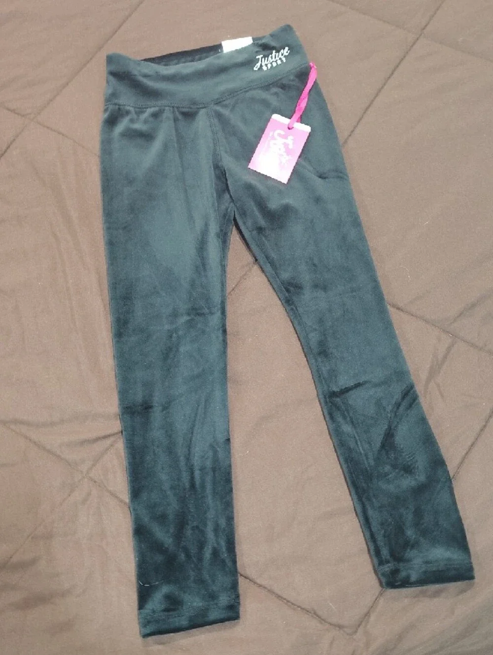 Justice Black Velvet-Look Girls' Leggings
